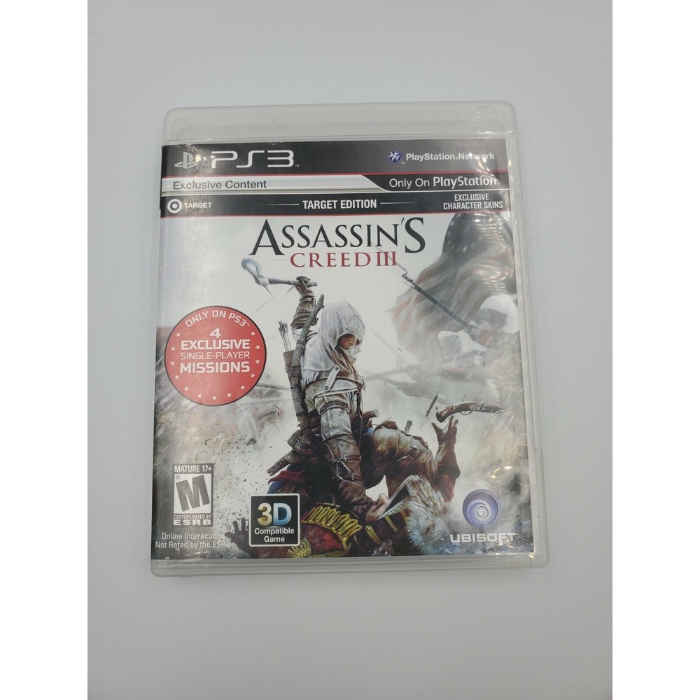 Assassins Creed III PS3 Sony PlayStation‎ 3 Target Edition Complete Tested